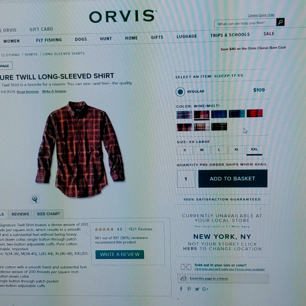 Orvis  twill shirt long sleeve